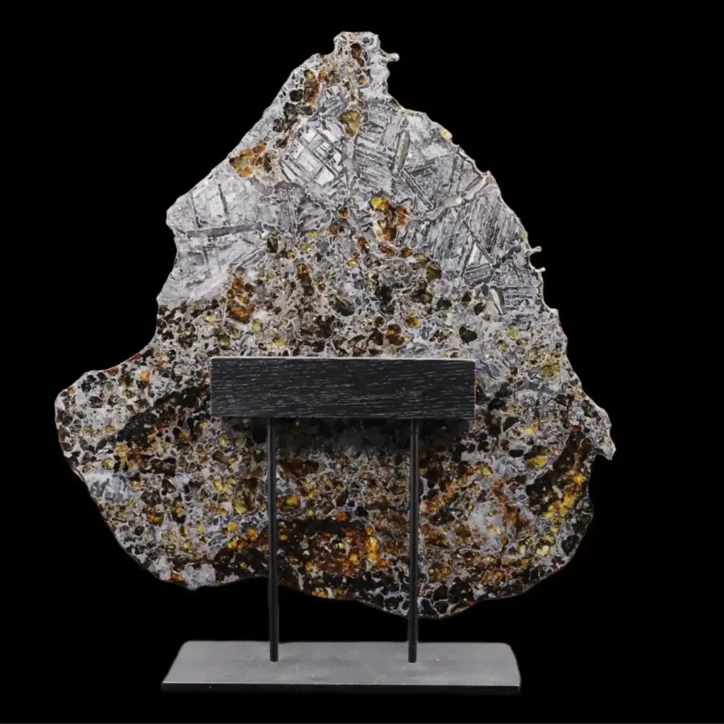 Rare pallasite meteorite with olivine crystals , 4 bln years old, 603 g, - preview photo 2123