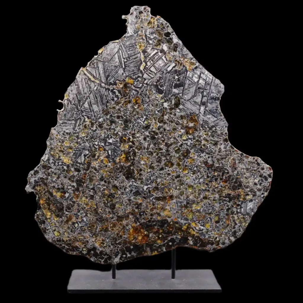 Rare pallasite meteorite with olivine crystals , 4 bln years old, 603 g, - preview photo 1123