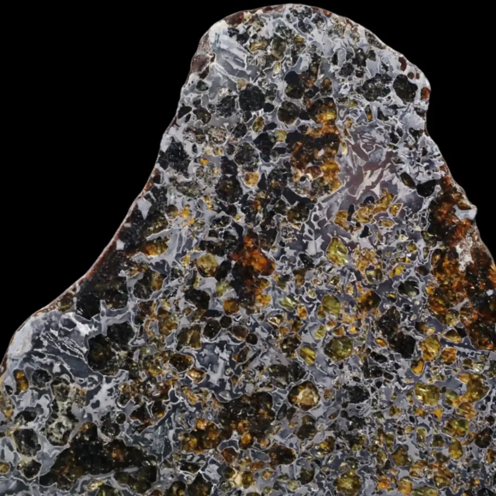 Rare pallasite meteorite with olivine crystals, 4 bln years old, 583 g - preview photo 4123