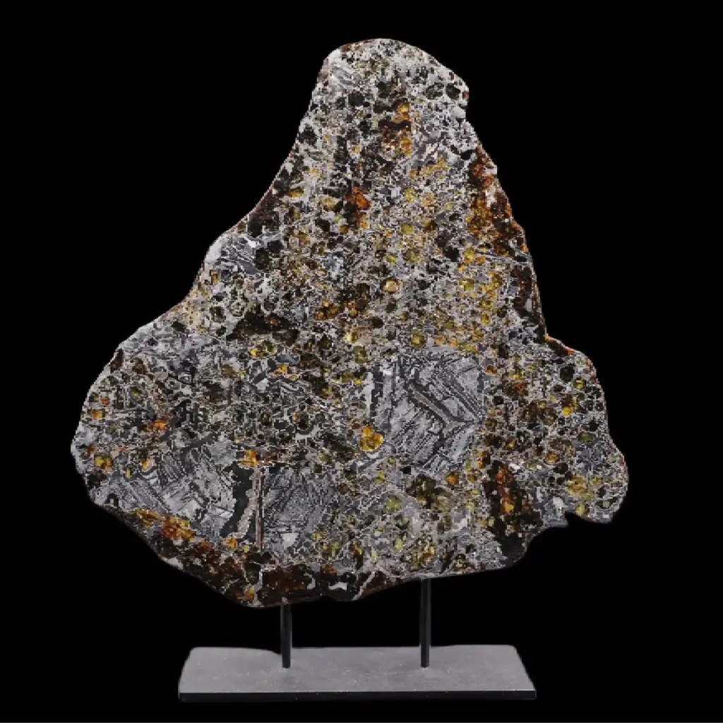 Rare pallasite meteorite with olivine crystals, 4 bln years old, 583 g - preview photo 1123