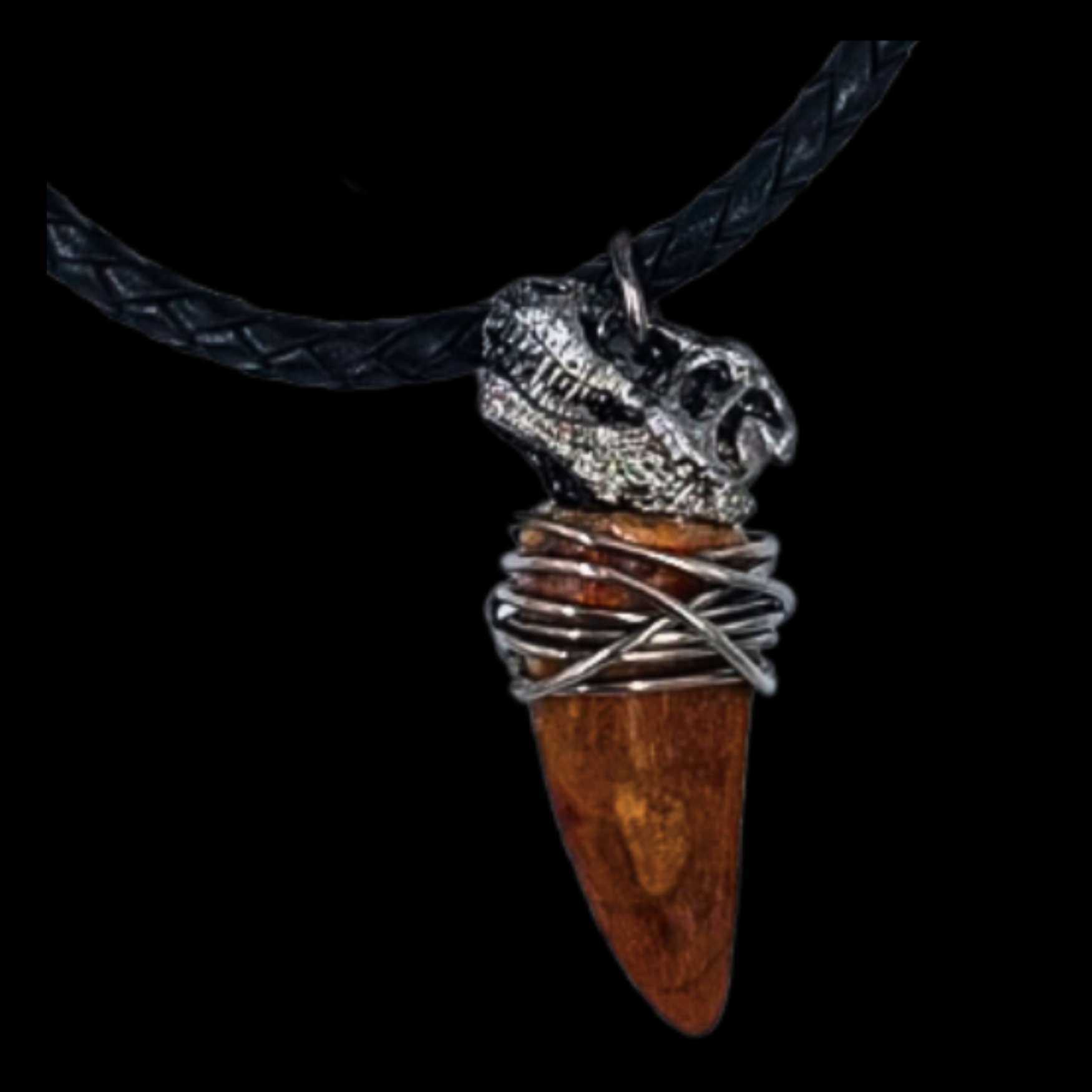 Silver pendant with Carcharodontosaurus tooth, 5.1 cm - preview photo 3123