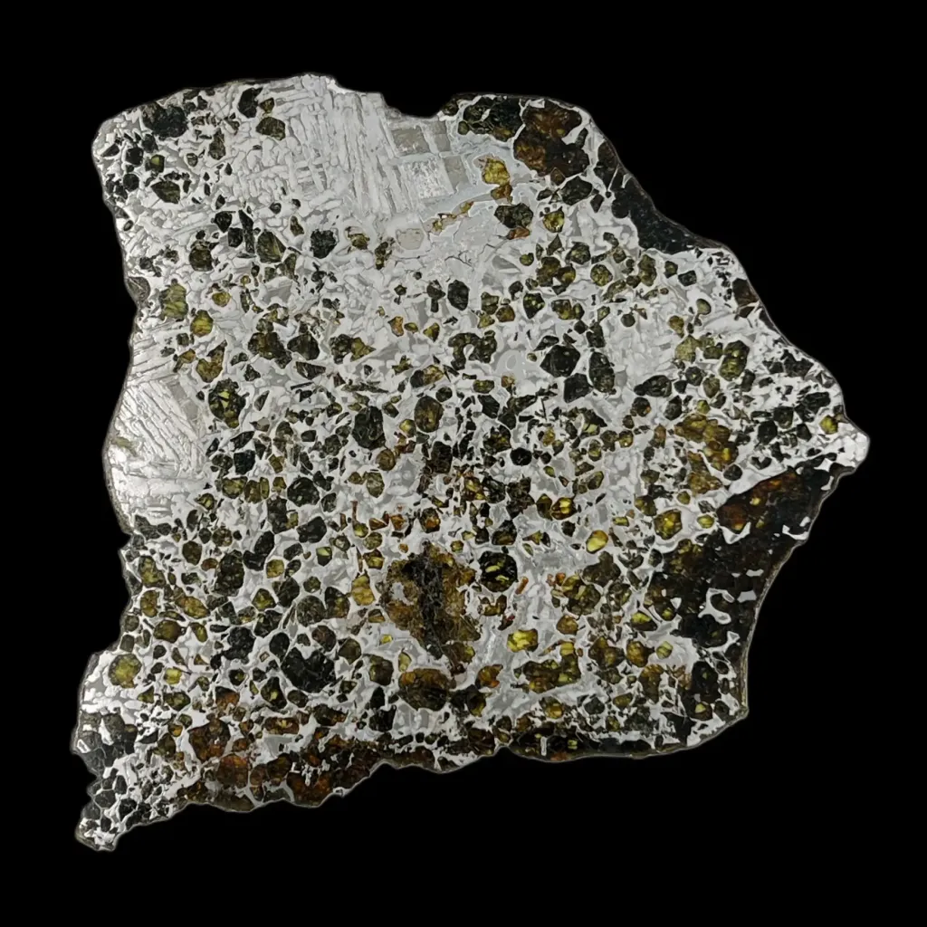 415 g Pallasite meteorite full section, massive metallic specimen with natural edges - preview photo 2123