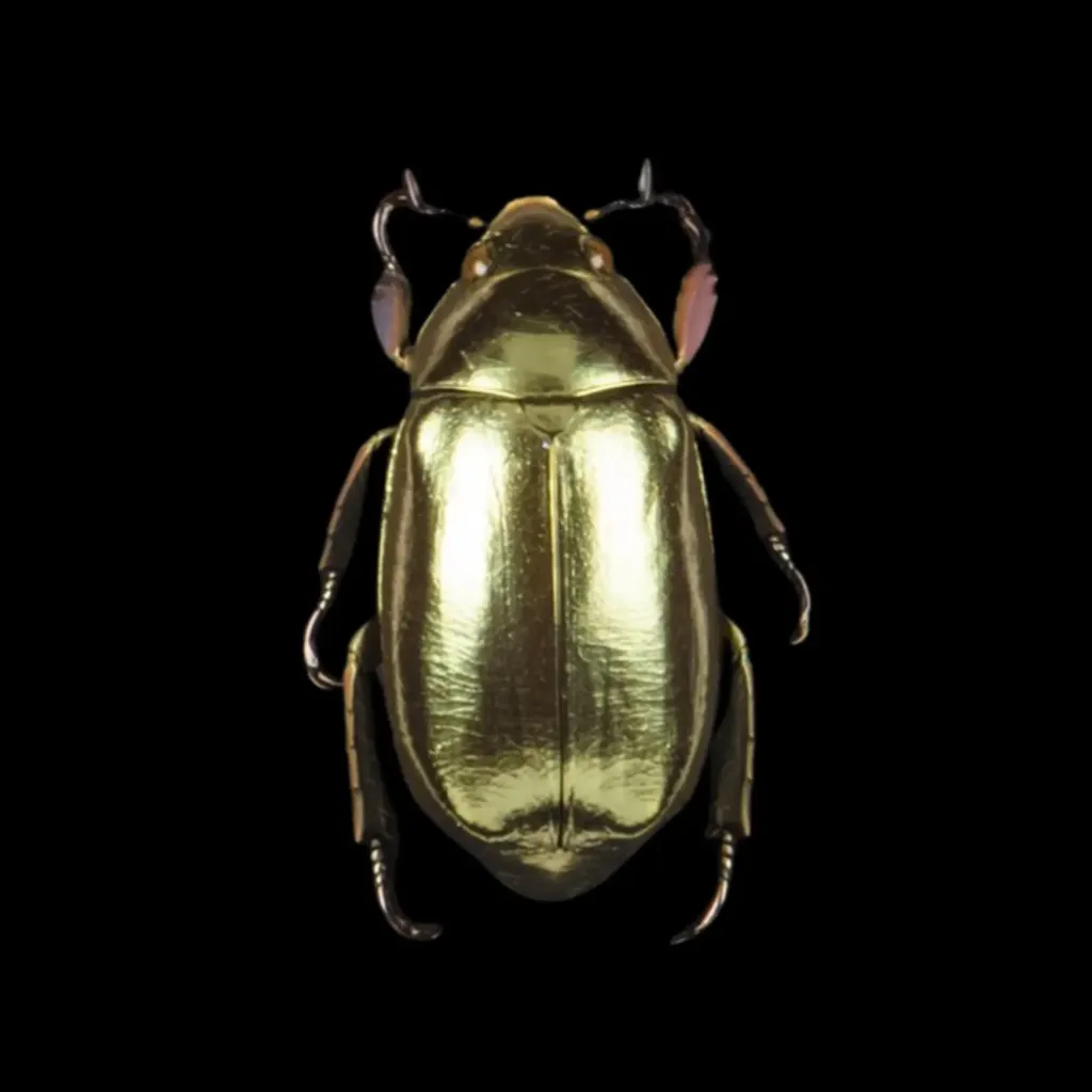 Framed Chrysina Resplendens: The Golden Scarab Beetle - preview photo 1123