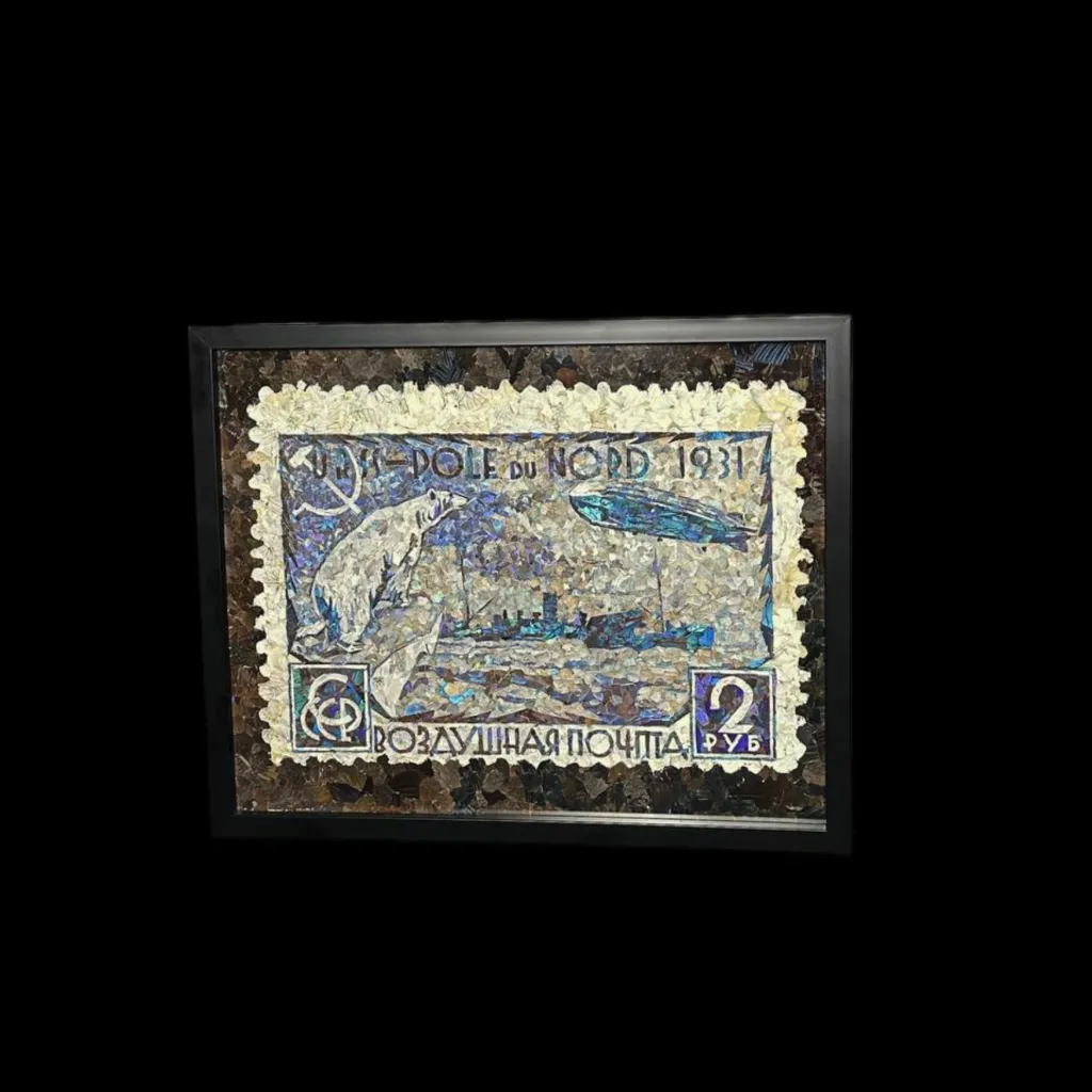 "1931 Airmail Arctic flight of the icebreaker Malygin to meet the airship Graf Zeppelin"  butterfly painting - preview photo 1123