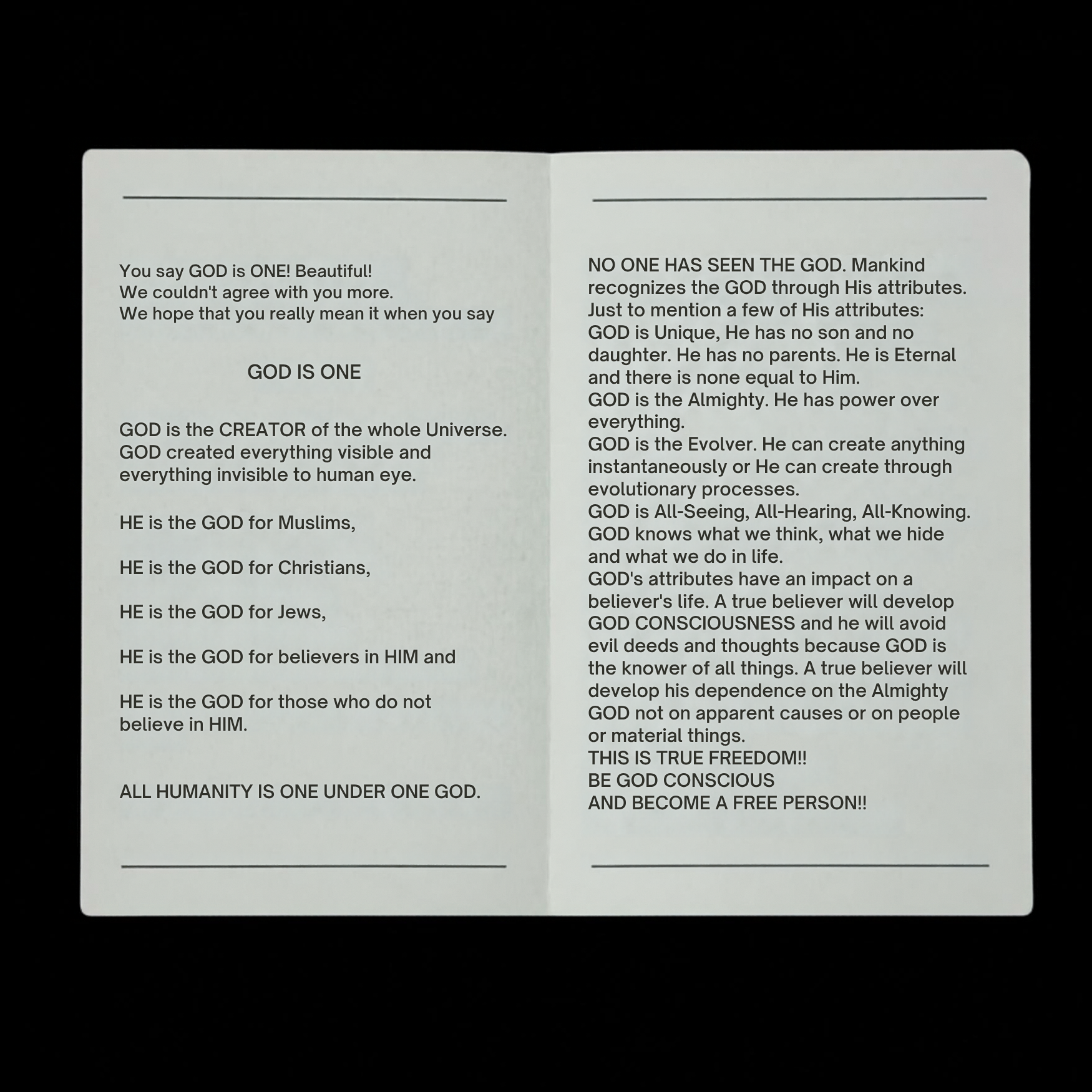 Muhammad Ali - Autographed “God Is One” Brochure - preview photo 3123