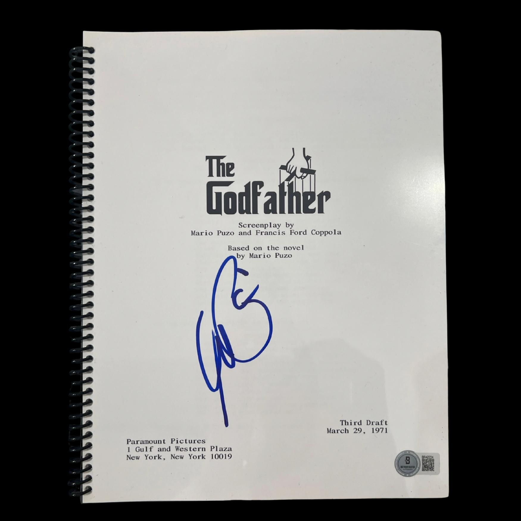 Al Pacino - The Godfather Film Script with Autograph - preview photo 2123