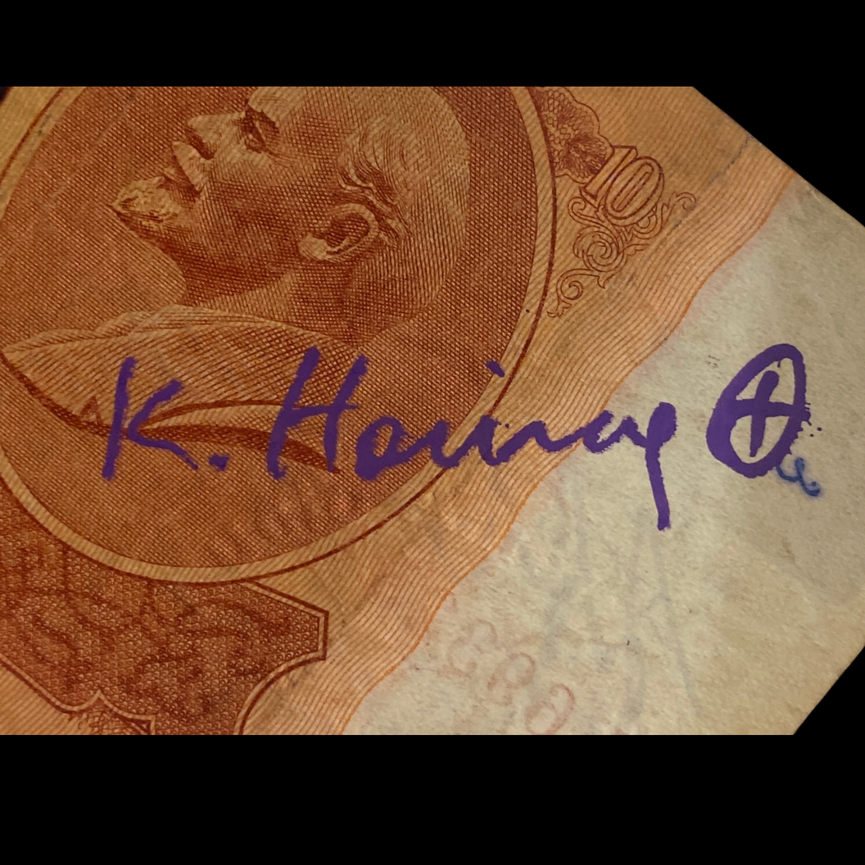 Keith Haring - Autographed and Illustrated Soviet Banknote - preview photo 4123