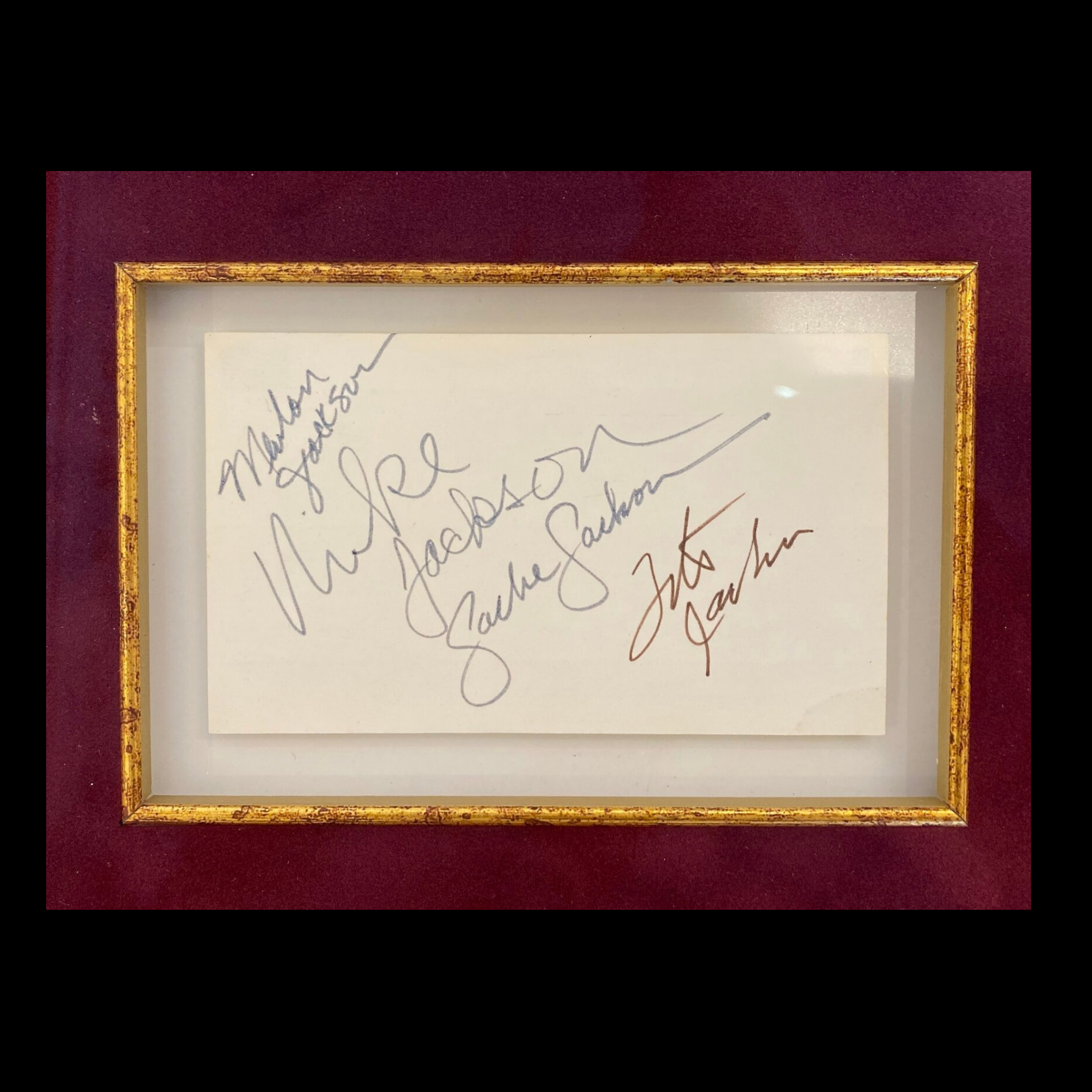 Michael Jackson, Marlon Jackson, Tito Jackson and Jackie Jackson - Autographed Card - preview photo 2123