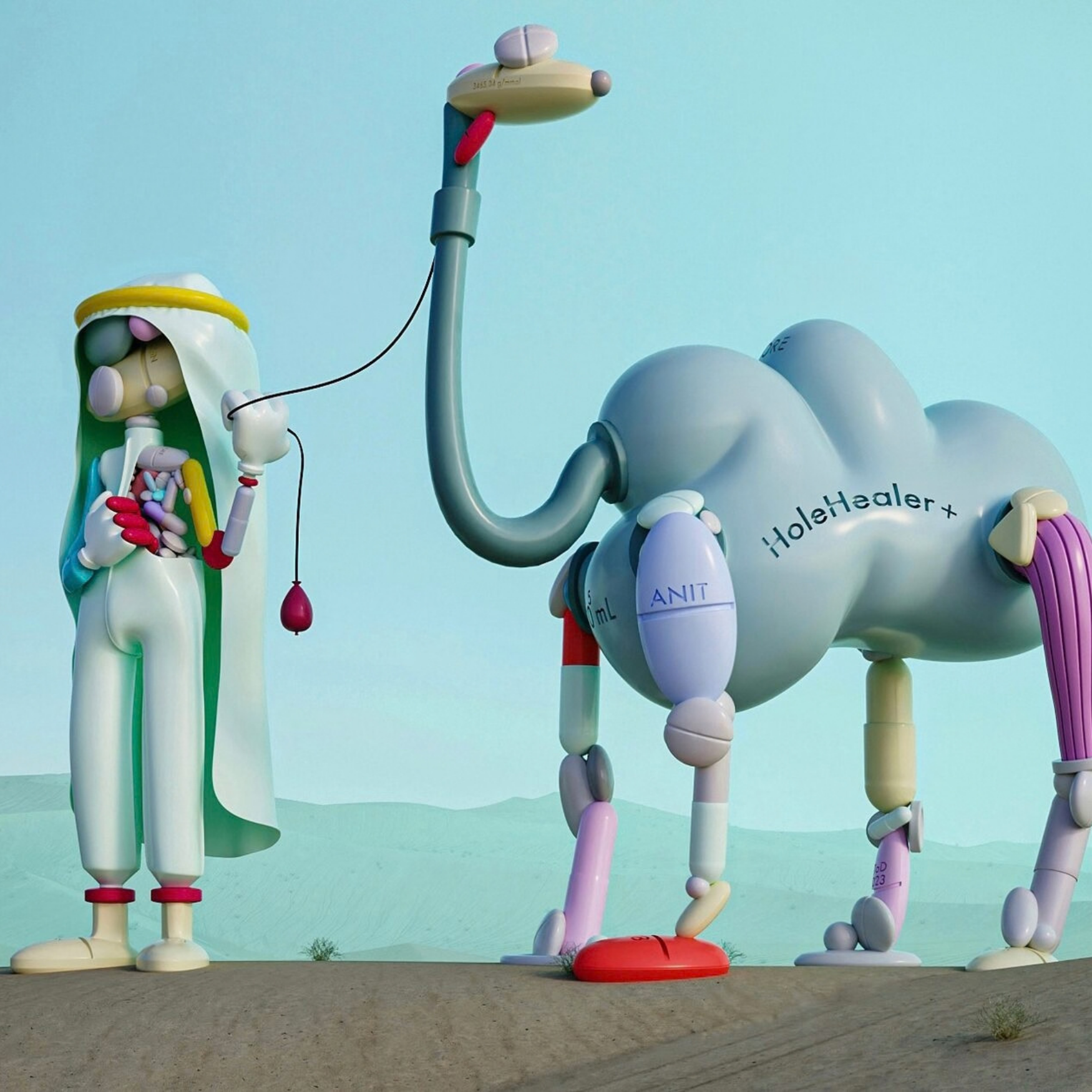 Desert Pillman 雕塑｜Taras Zheltyshev, Yoomoota Art Universe - 預覽圖片 3123